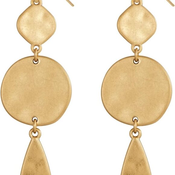 Jewelry - Burnt Gold Boho Earrings For Women Antique Silver Disc Dangle Earrings Vintage S
